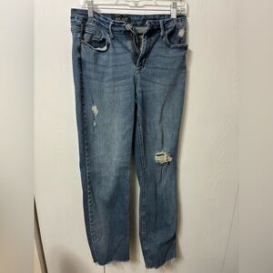 Judy Blue Medium Wash Straight Leg Distressed Jeans